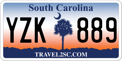 SC license plate YZK889