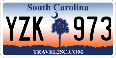 SC license plate YZK973