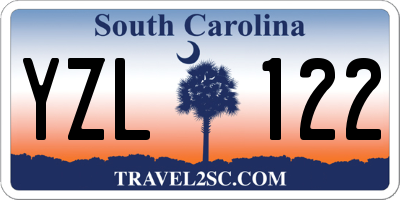 SC license plate YZL122
