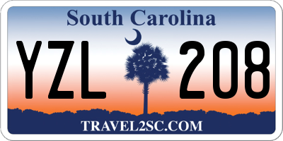 SC license plate YZL208