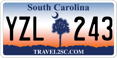 SC license plate YZL243