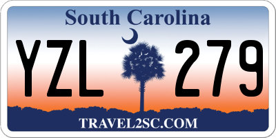 SC license plate YZL279