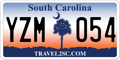 SC license plate YZM054
