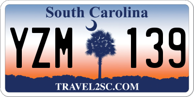 SC license plate YZM139