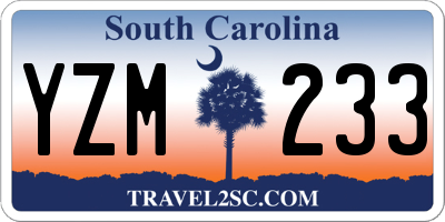 SC license plate YZM233