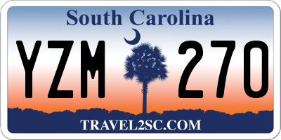 SC license plate YZM270