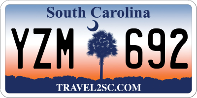SC license plate YZM692