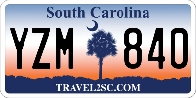 SC license plate YZM840