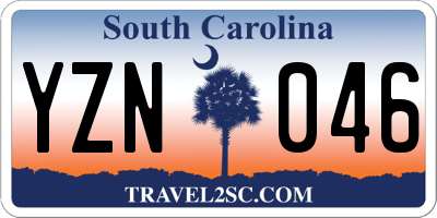SC license plate YZN046