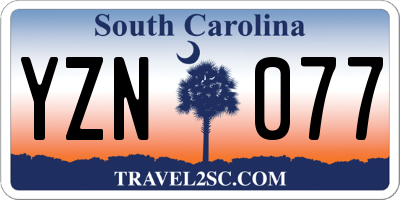 SC license plate YZN077