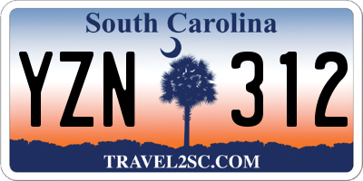 SC license plate YZN312