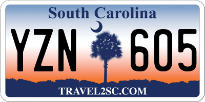 SC license plate YZN605