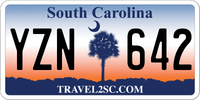 SC license plate YZN642