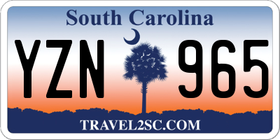 SC license plate YZN965