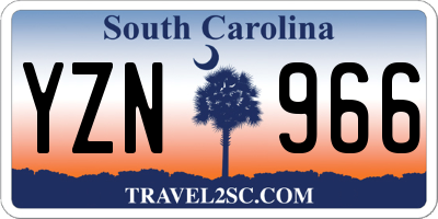 SC license plate YZN966