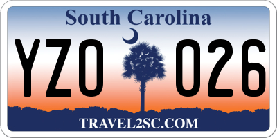SC license plate YZO026