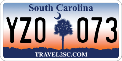 SC license plate YZO073