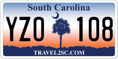SC license plate YZO108