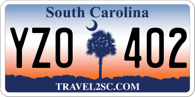 SC license plate YZO402