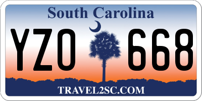 SC license plate YZO668