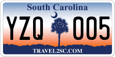 SC license plate YZQ005