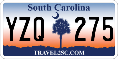 SC license plate YZQ275