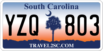 SC license plate YZQ803