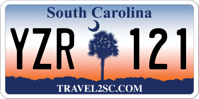 SC license plate YZR121