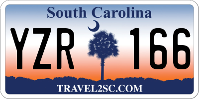 SC license plate YZR166