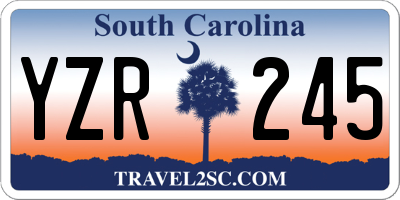 SC license plate YZR245