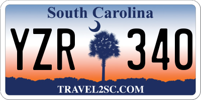 SC license plate YZR340