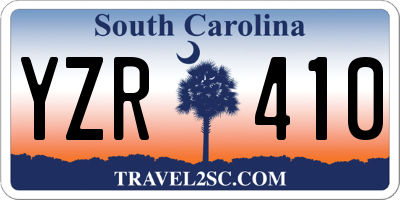 SC license plate YZR410
