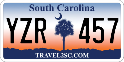 SC license plate YZR457