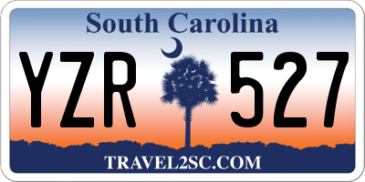 SC license plate YZR527