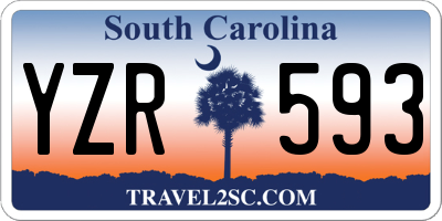 SC license plate YZR593