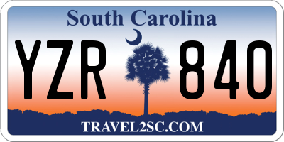 SC license plate YZR840