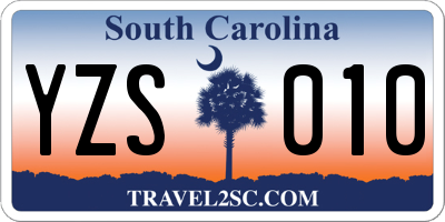 SC license plate YZS010