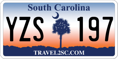 SC license plate YZS197