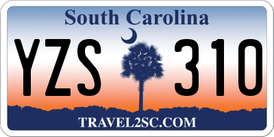 SC license plate YZS310
