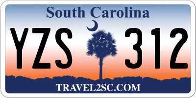 SC license plate YZS312