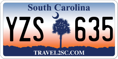 SC license plate YZS635