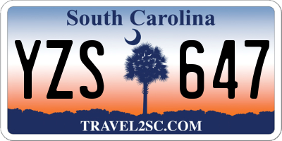 SC license plate YZS647
