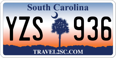SC license plate YZS936