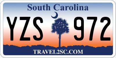 SC license plate YZS972