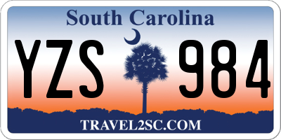 SC license plate YZS984