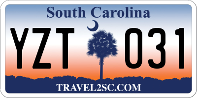 SC license plate YZT031