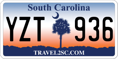 SC license plate YZT936