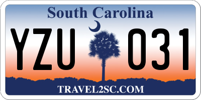 SC license plate YZU031