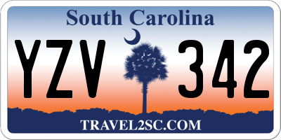 SC license plate YZV342