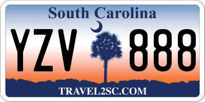 SC license plate YZV888
